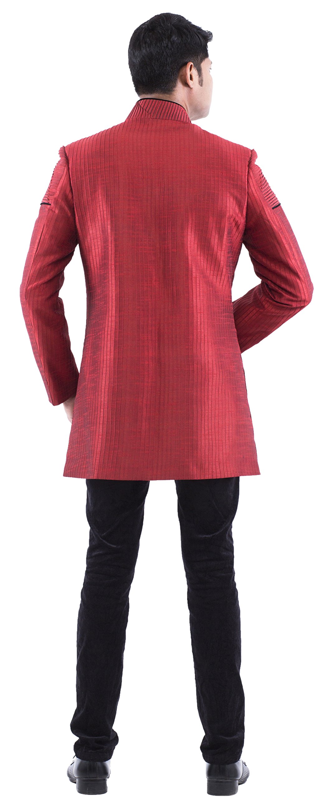 RAJ DESIGN STUDIO Men's Indo-western raw silk Dupion H/emb Brooch with Polo Pant - Image 7
