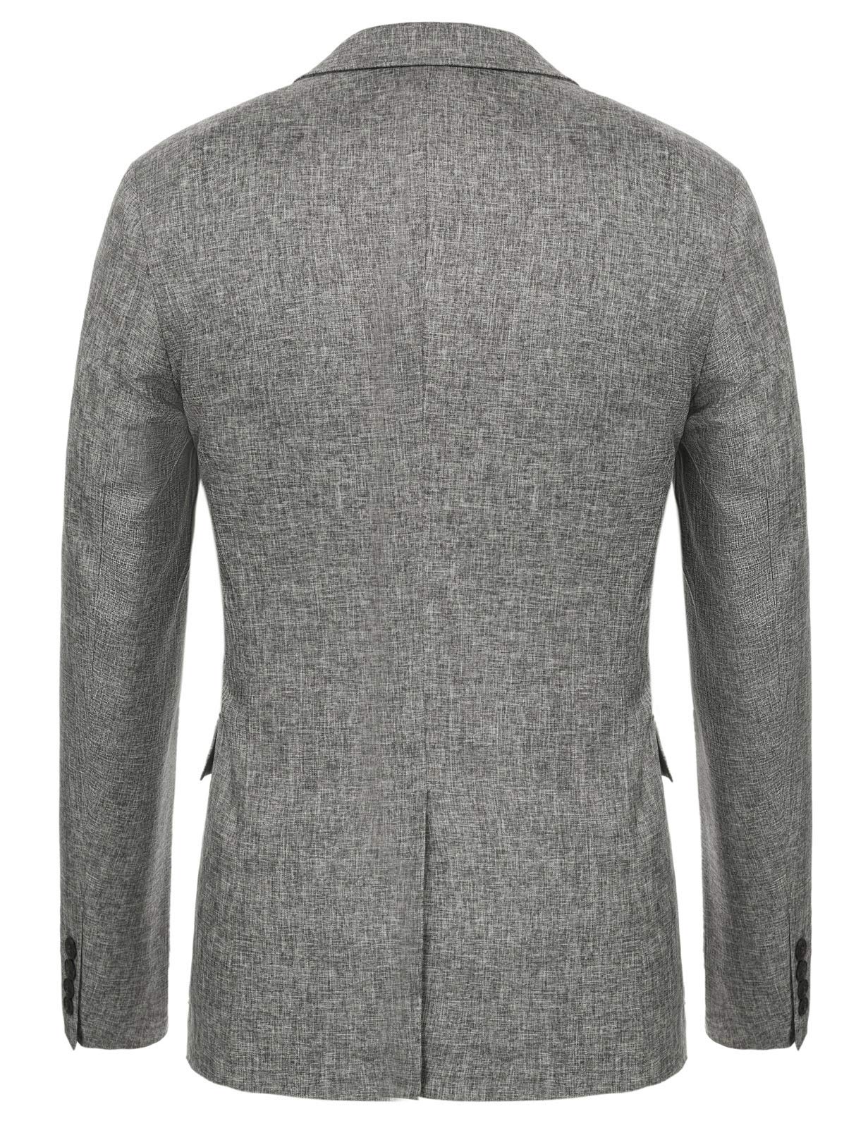Men's Blazer Jacket Casual Notch Lapel Sports Coats Blazer Dark Grey L - Image 6